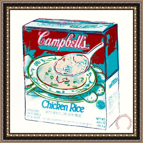 Andy Warhol Campbell's Soup Box: Chicken Rice Framed Print