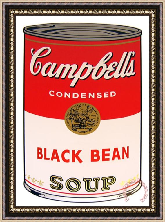 Andy Warhol Campbell S Soup Black Bean Framed Painting