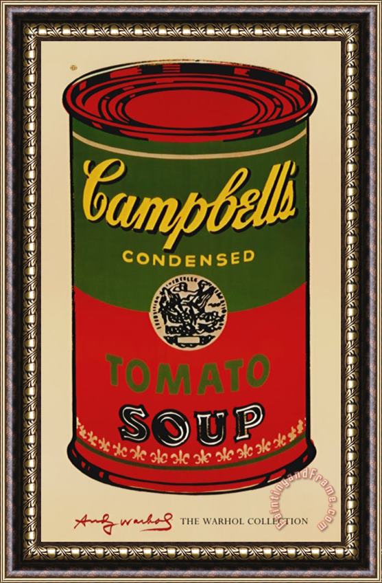 Andy Warhol Campbell S Soup Can 1965 Green And Red Framed Print