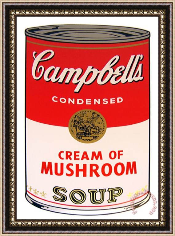 Andy Warhol Campbell S Soup Cream of Mushroom Framed Painting