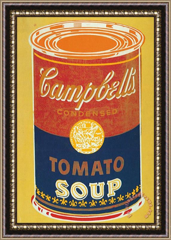 Andy Warhol Colored Campbell S Soup Can C 1965 Yellow Blue Framed Painting