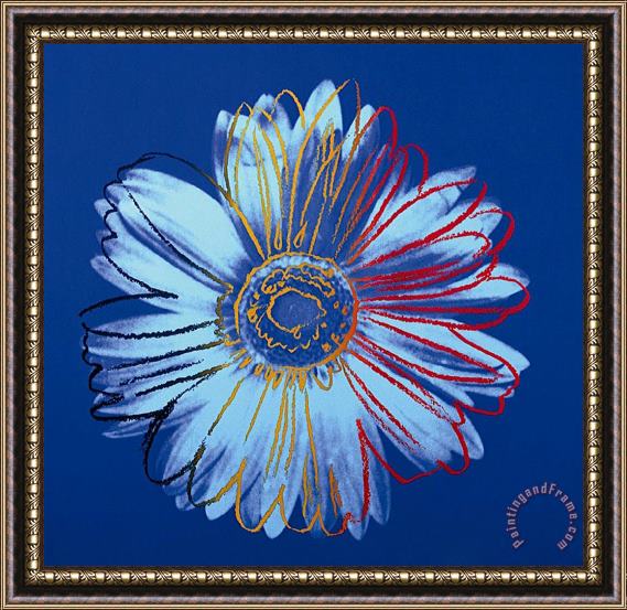 Andy Warhol Daisy C 1982 Blue on Blue Framed Painting