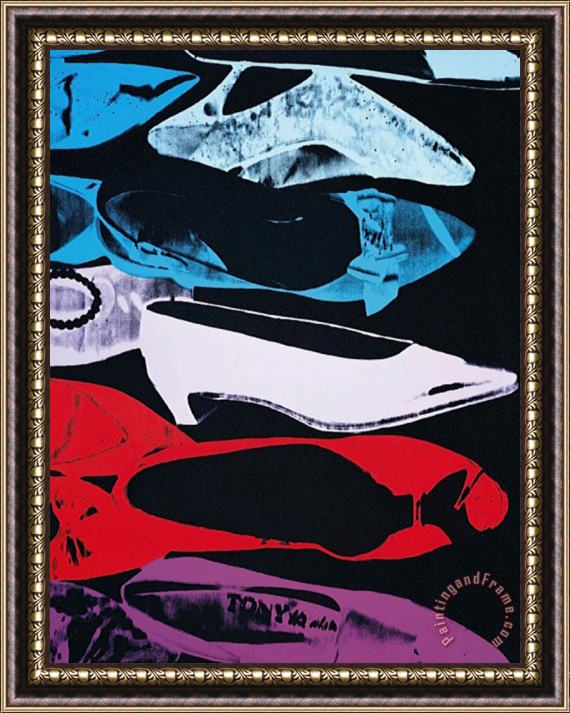 Andy Warhol Diamond Dust Shoes C 1980 81 Parallel Framed Painting