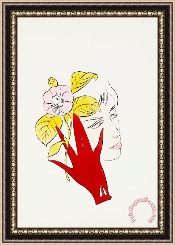 Andy Warhol Female Head Framed Painting