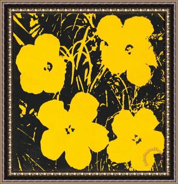 Andy Warhol Flowers 1964 Framed Painting