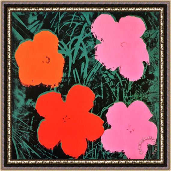 Andy Warhol Flowers I Framed Painting