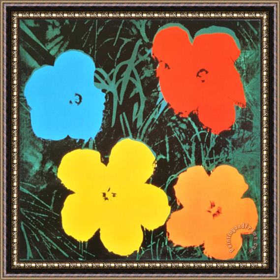Andy Warhol Flowers Iv Framed Painting