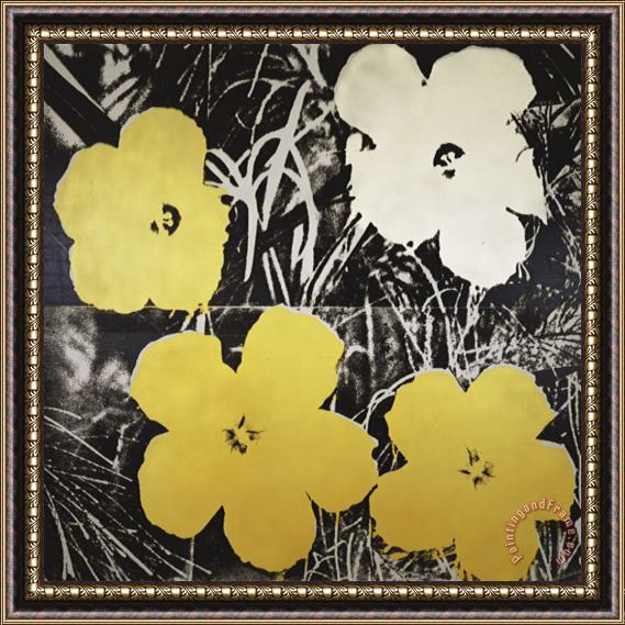Andy Warhol Flowers Yellow And White C 1966 Framed Painting