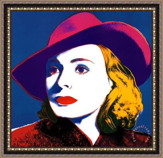 Andy Warhol Ingrid with Hat Framed Painting