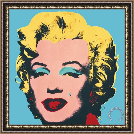 Andy Warhol Marilyn 1967 on Blue Framed Print