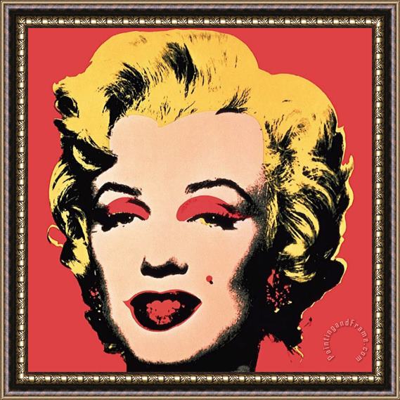 Andy Warhol Marilyn 1967 on Red Framed Painting