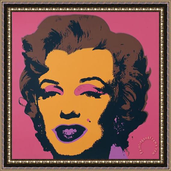 Andy Warhol Marilyn Kopf Gelb Anthrazit Braun Framed Print