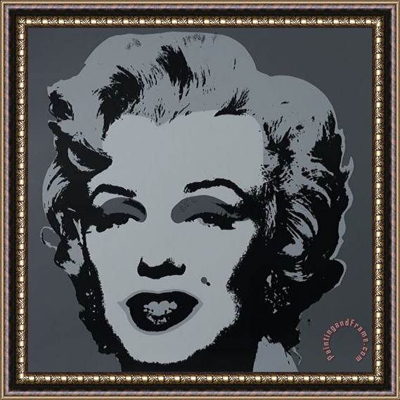 Andy Warhol Marilyn Kopf Silber Grau Schwarz Framed Print
