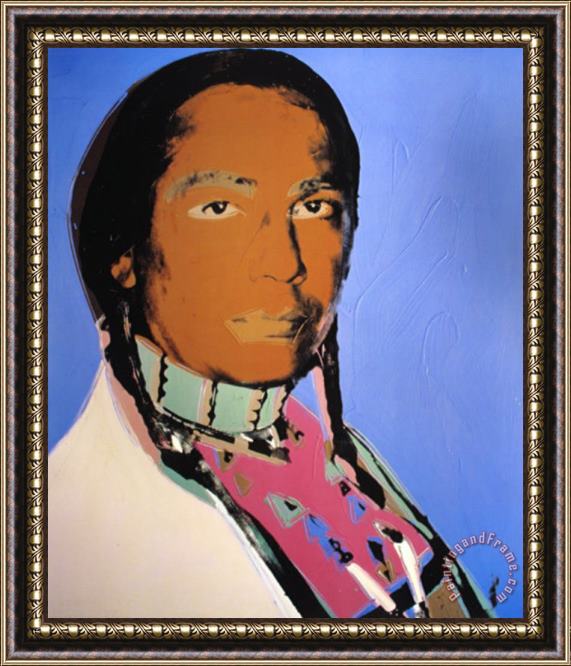 Andy Warhol Portrait of Russell Means Framed Painting