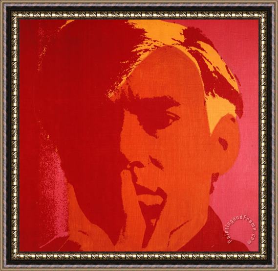 Andy Warhol Self Portrait in Orange Framed Painting