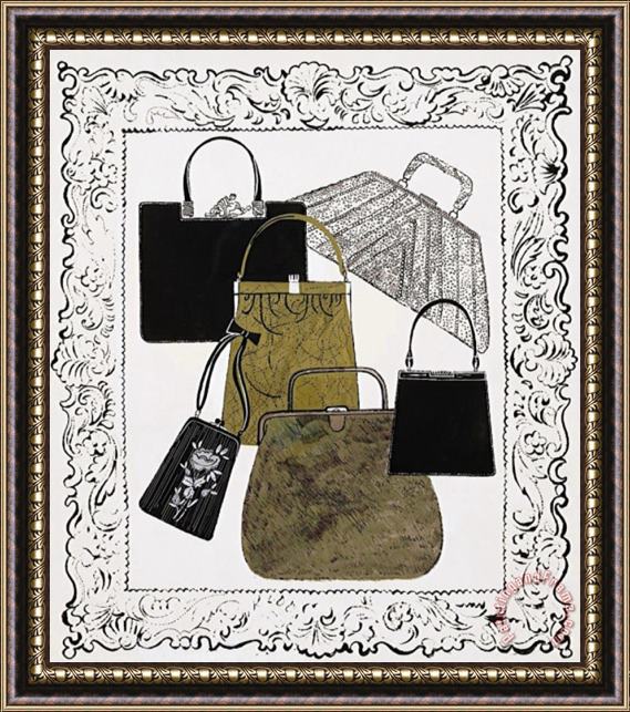 Andy Warhol Six Handbags in a Frame C 1958 Framed Print