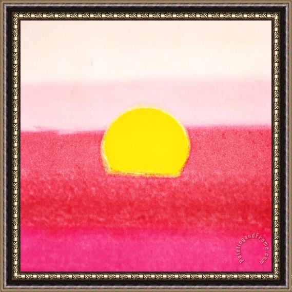 Andy Warhol Sunset C 1972 40 40 Pink Framed Painting