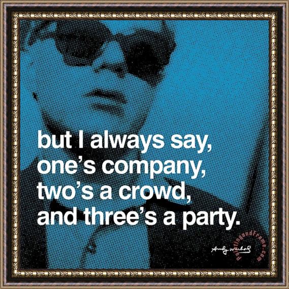 Andy Warhol Three S a Party Framed Print