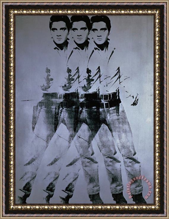 Andy Warhol Triple Elvis 1963 Framed Painting