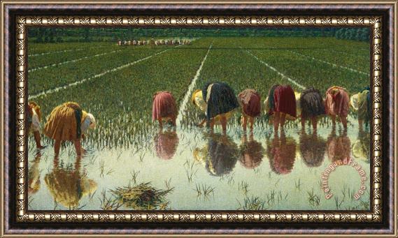 Angelo Morbelli For Eighty Pennies Framed Painting