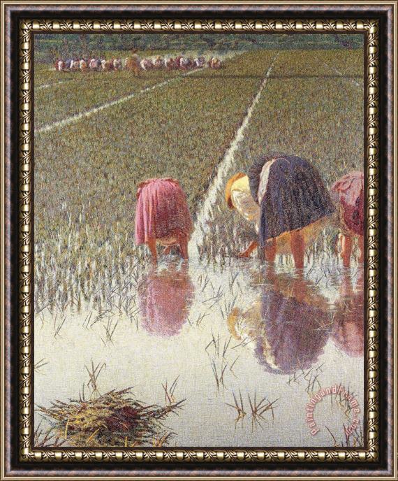 Angelo Morbelli For Eighty Pennies Framed Painting