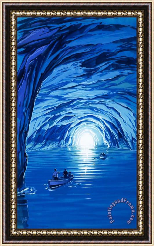 Angus McBride The Blue Grotto in Capri by McBride Angus Framed Print