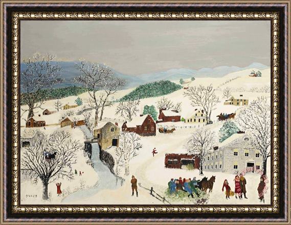 Anna Mary Robertson (grandma) Moses Come on 1952 Framed Painting