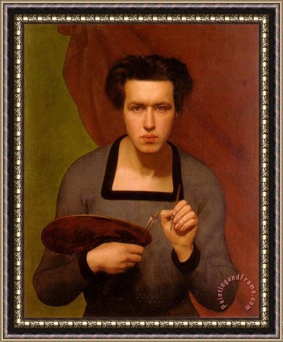 Anne Francois Louis Janmot Portrait of The Artist Framed Painting