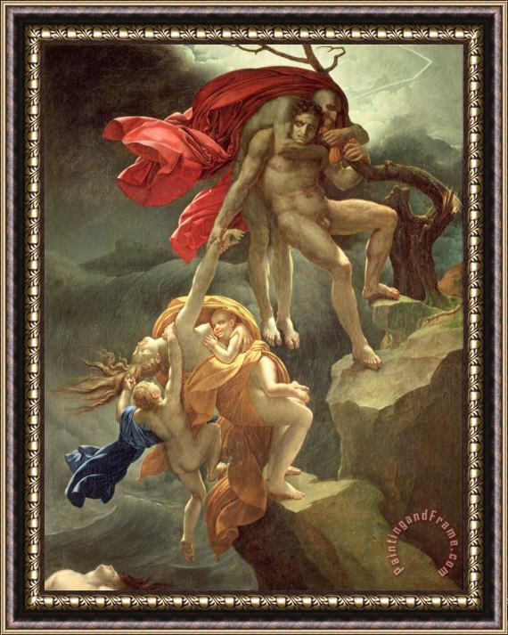 Anne Louis Girodet de Roucy-Trioson The Flood Framed Painting