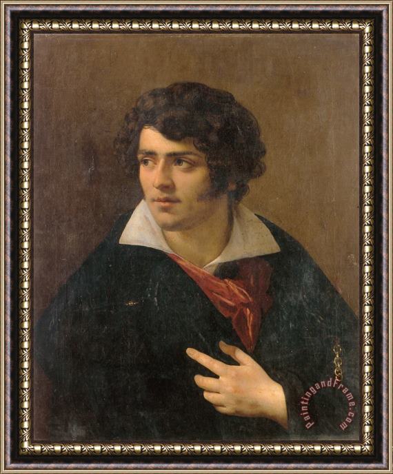 Anne Louis Girodet De Roucy Triosson Portrait of a Young Man Framed Painting