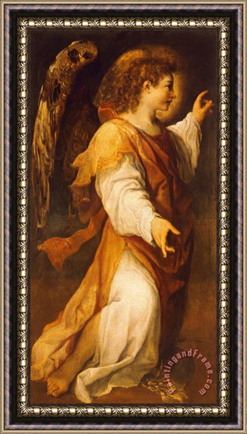 Annibale Carracci Announcing Angel Framed Painting