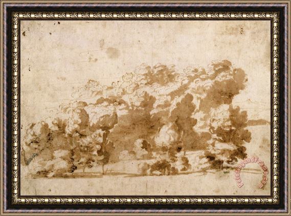 Anthonie Van Dyck A Wooded Ridge Framed Print