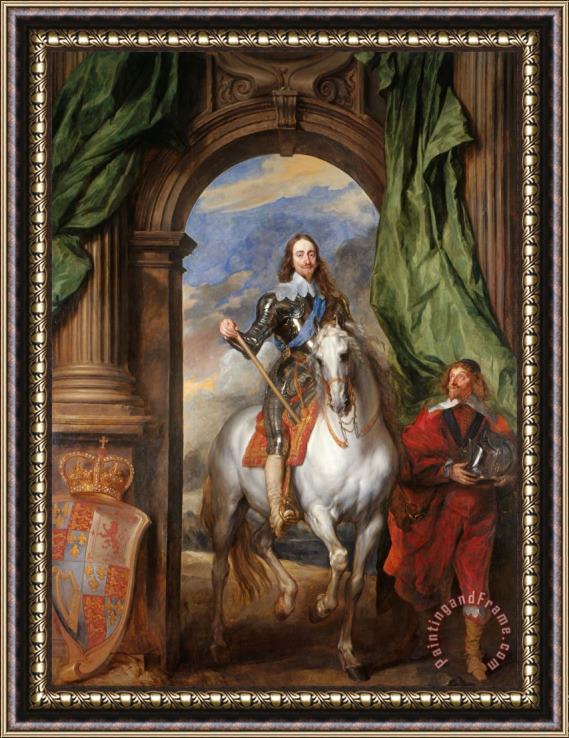 Anthonie Van Dyck Charles I (1600 49) with M. De St Antoine Framed Painting
