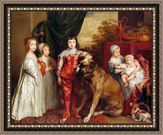 Anthonie Van Dyck Five Eldest Children of Charles I Framed Print
