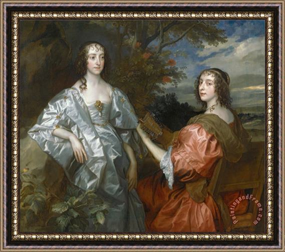 Anthonie Van Dyck Katherine, Countess of Chesterfield, And Lucy, Countess of Huntingdon Framed Print