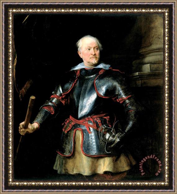 Anthonie Van Dyck Portrait of a a Man in Armor Framed Painting