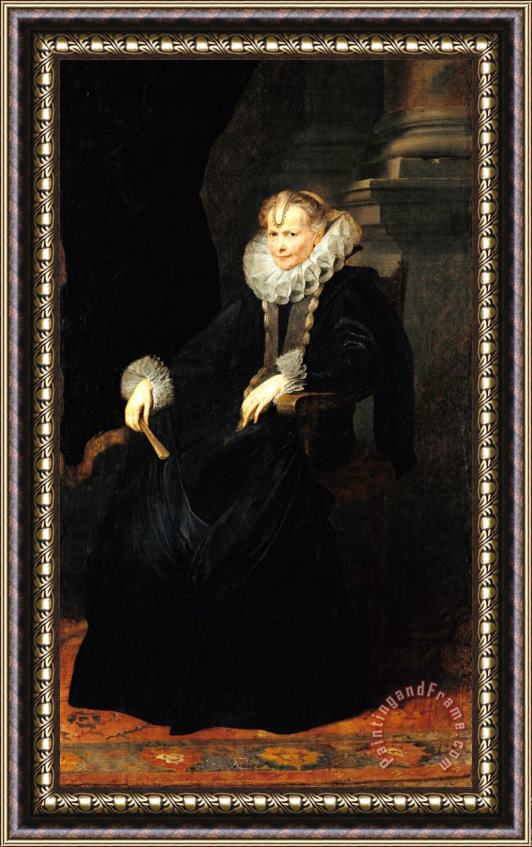 Anthonie Van Dyck Portrait of a Genovese Lady Framed Print