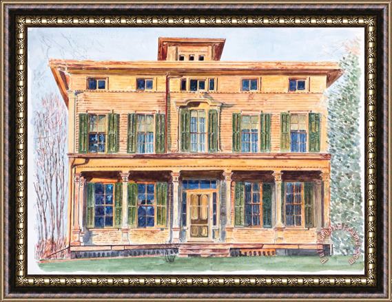 Anthony Butera Italianate House Ny Framed Painting