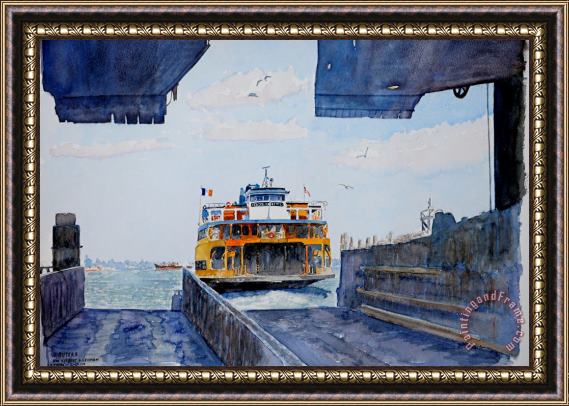 Anthony Butera Staten Island Ferry Docking Framed Print