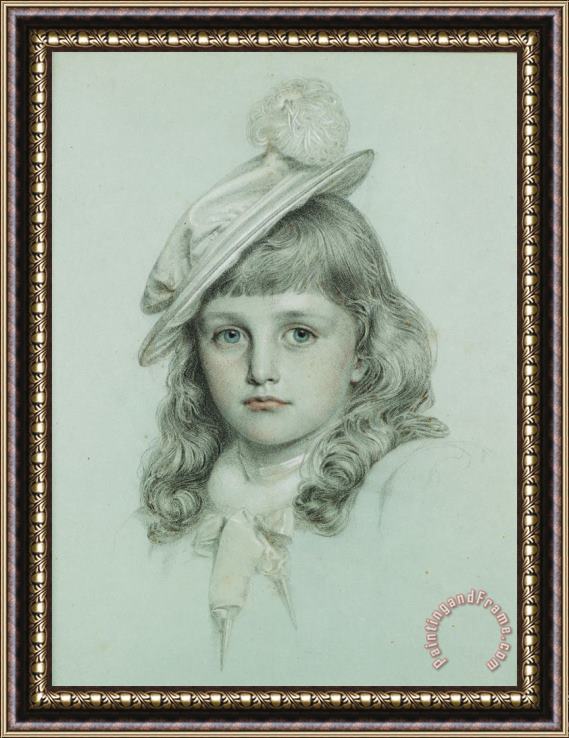 Anthony Frederick Sandys Study for The Little Girl in St. George Framed Print