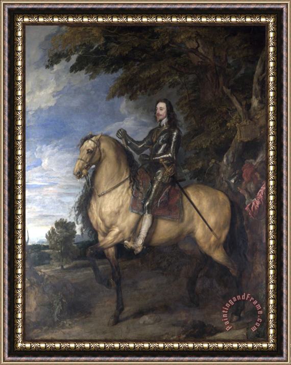 Anthony van Dyck Equestrian Portrait of Charles I Framed Painting