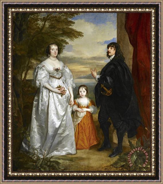 Anthony van Dyck James, Seventh Earl of Derby, His Lady And Child Framed Print