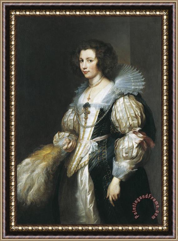 Anthony van Dyck Portrait of Maria Louisa De Tassis Framed Painting