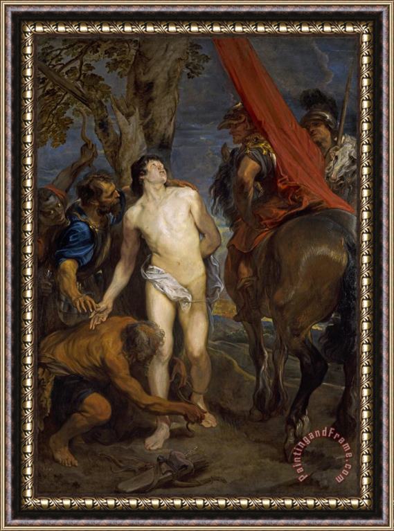 Anthony van Dyck Saint Sebastian Bound for Martyrdom Framed Painting