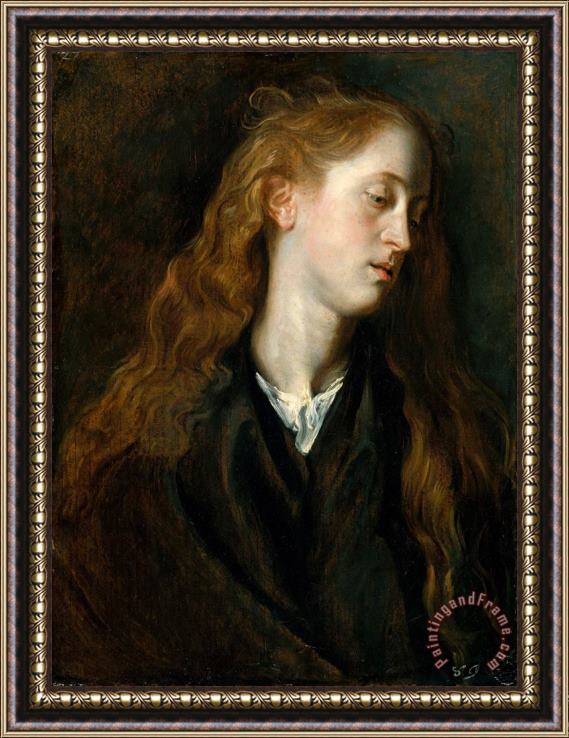 Anthony van Dyck Study Head of a Young Woman Framed Print