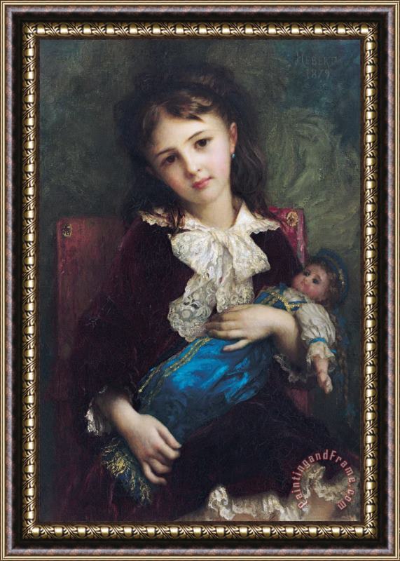 Antoine Auguste Ernest Hebert Portrait of Catherine du Bouchage Framed Painting
