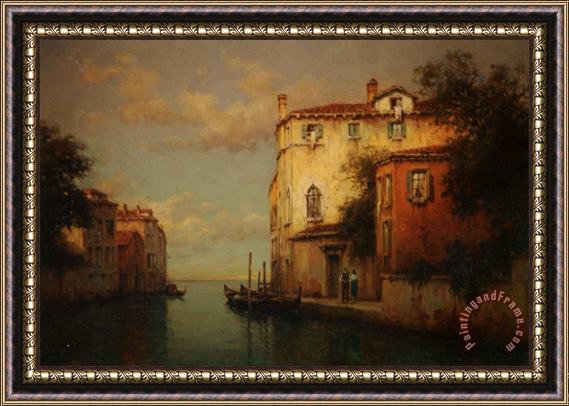 Antoine Bouvard Canal Scene Venice Framed Print