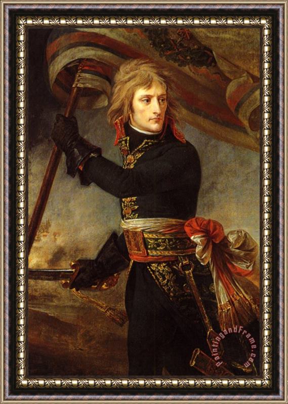 Antoine Jean Gros Bonaparte at The Bridge of Arcole Framed Painting