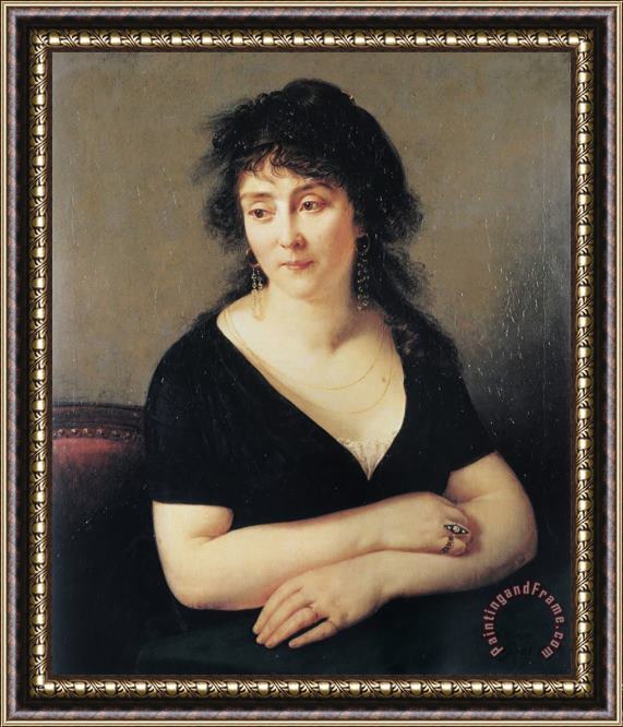 Antoine Jean Gros Portrait of Madame Bruyere Framed Painting