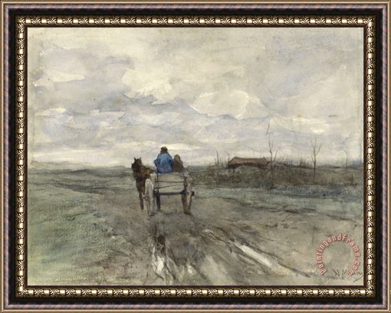 Anton Mauve Boerenkar Op Een Landweg Framed Painting